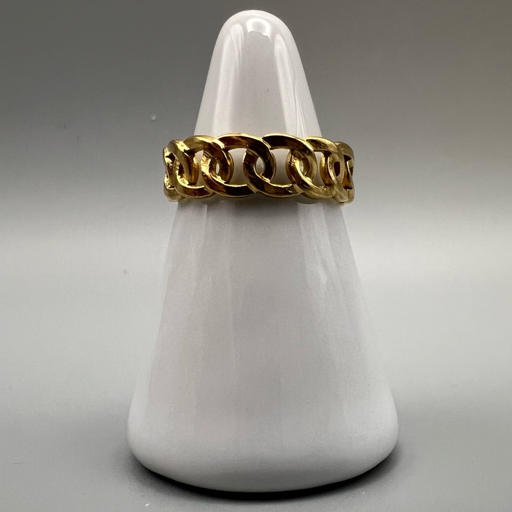 Chain Link Ring, Gold Tone